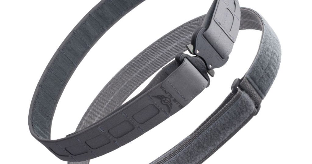 A Blue Alpha Battle Belt in gray wolf against a white background.